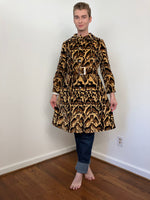 60s Leopard/ocelot print velveteen coat