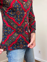 70s Tapestry print button-up