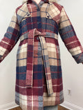 70s Hooded plaid coat