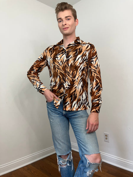 70s Tiger stripe disco shirt