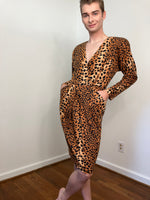 80s Cheetah print wrap dress