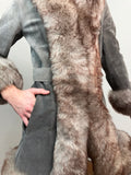 70s Penny Lane grey suede coat