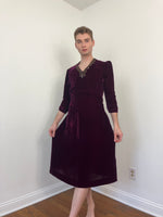 30s/40s Velvet dress with sequin accents