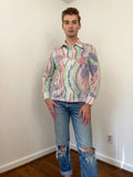 70s abstract print disco shirt