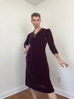 30s/40s Velvet dress with sequin accents