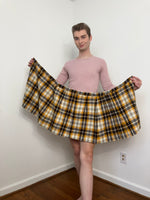 70s Plaid Vest and pleated plaid mini skirt set