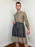70s Striped metallic dress