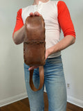 70s Tooled leather mushroom shoulder bag