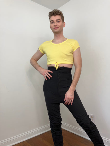 70s French cut crop top