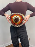 70s Crochet beret with pom pomp