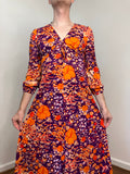 70s Abstract floral maxi dress