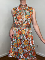 70s Emilio Borghese flower power print dress