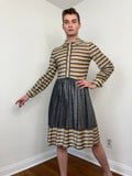 70s Striped metallic dress