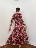 70s Bold floral maxi dress