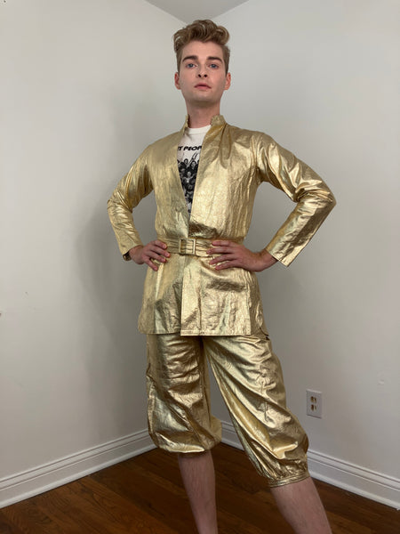 70s Gold leather 3 piece set