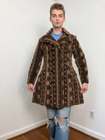 Late 60s / Early 70s Needlepoint tapestry double breasted coat