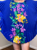 Late 70s / 80s floral pleated kaftan/poncho top/cover up