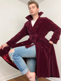 Late 70s Merlot velveteen trench coat