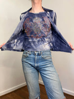 70s Tie Dye blouse with beaded eagle