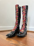 Late 60s / Early 70s Vinyl embroidered go go boots