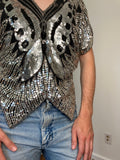 80s Disco sequin butterfly top