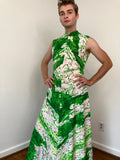 70s Abstract print maxi dress