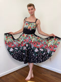 70s / Early 80s Floral circle skirt sundress