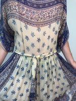 70s / Early 80s Judith Ann for Heiser-Egan Indian Silk block print dress