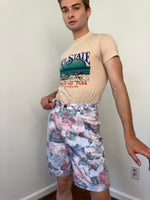90s Novelty print denim shorts