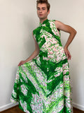 70s Abstract print maxi dress