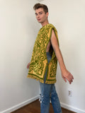 Late 60s / 70s Floral motif terry cloth towel poncho