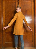 60s Suede pleated dress coat