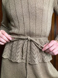 70s/80s Knit peplum dress