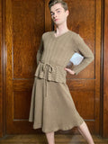 70s/80s Knit peplum dress