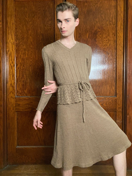 70s/80s Knit peplum dress – MANTIS LADY VINTAGE